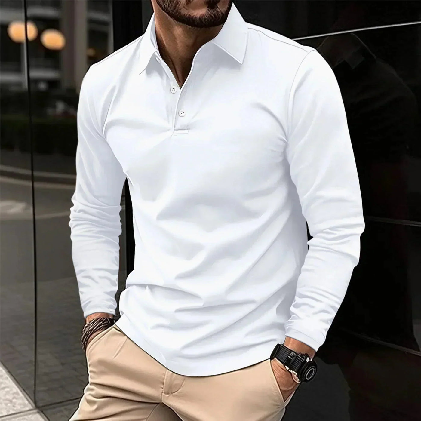 Friedrich - Casual Poloshirt met Lange Mouwen