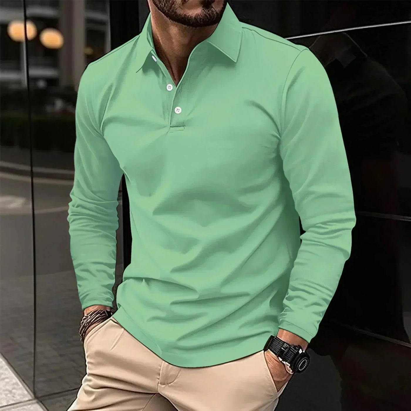 Friedrich - Casual Poloshirt met Lange Mouwen