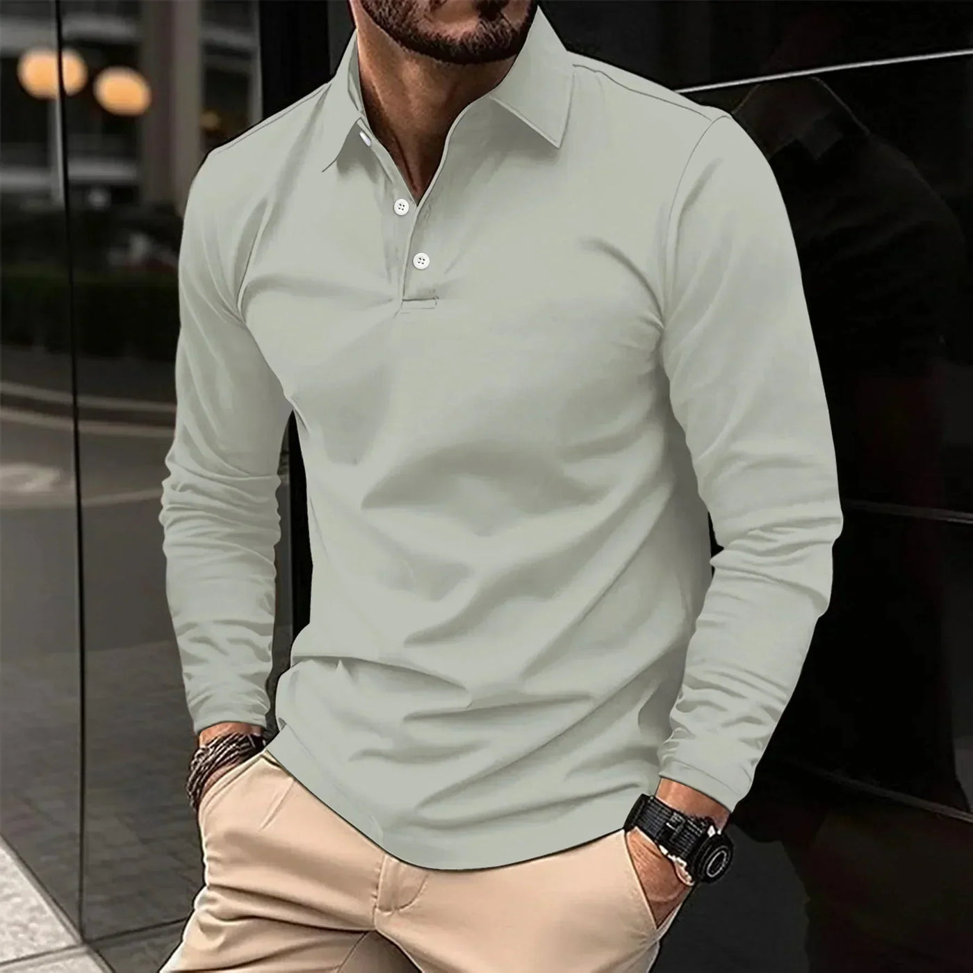Friedrich - Casual Poloshirt met Lange Mouwen