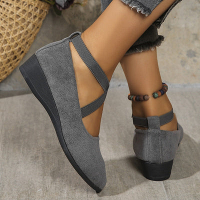 Stravelle® | Chic Stretch Strap Wedge Sko