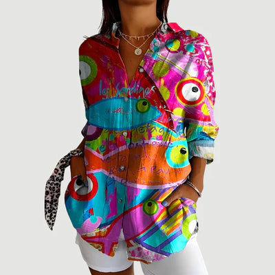 Ida™ blouse met kleurrijk design