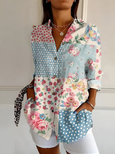 Liora™ | Graceful blouse with whimsical patterns