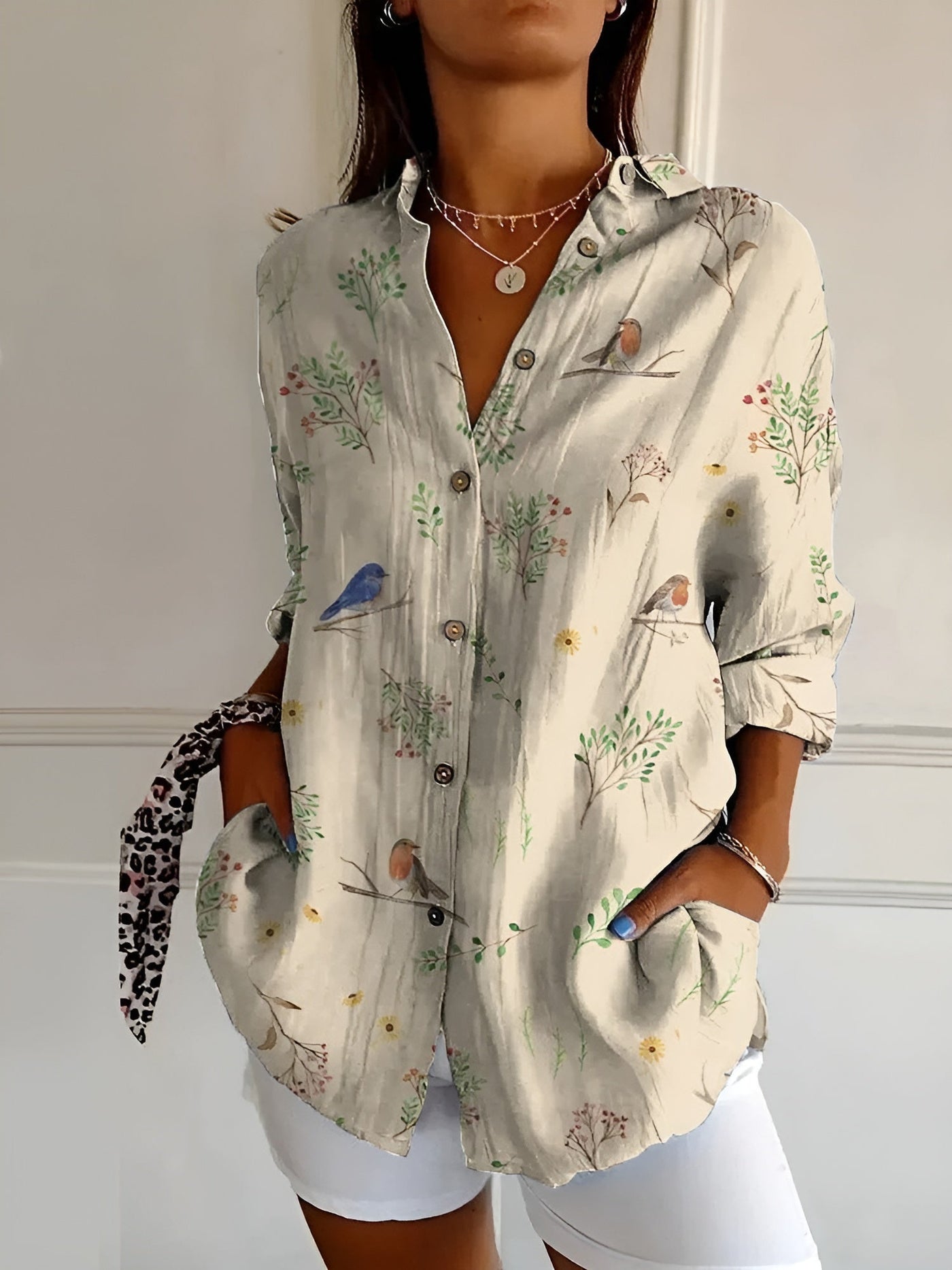 Liora™ | Graceful blouse with whimsical patterns