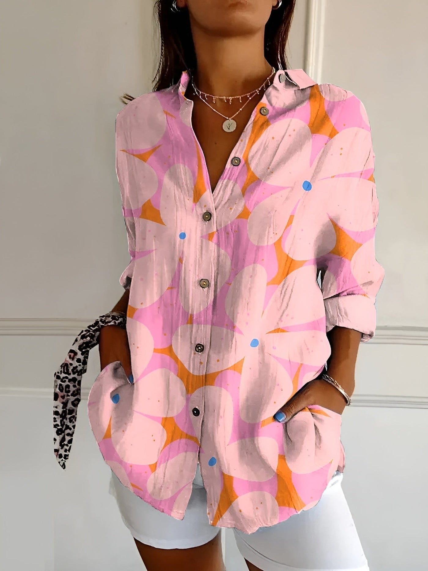 Liora™ | Graceful blouse with whimsical patterns