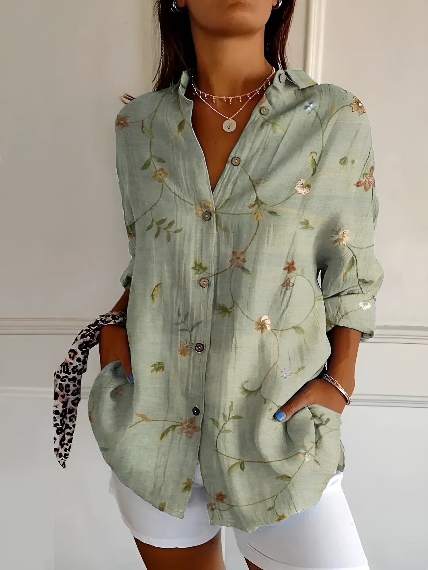 Liora™ | Graceful blouse with whimsical patterns