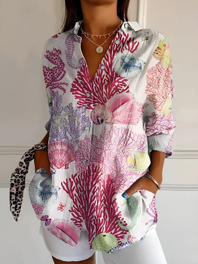 Liora™ | Graceful blouse with whimsical patterns